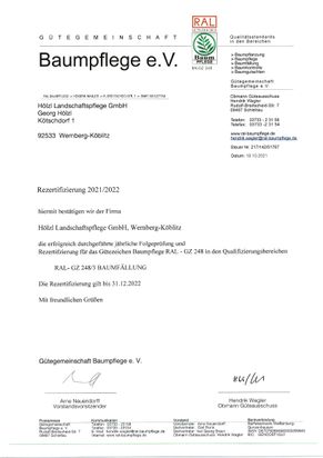 Ausszeichnung Hölzl Landschaftspflege GmbH